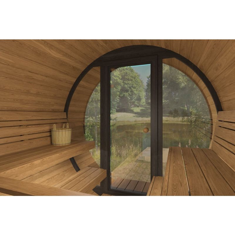 KAJA 280T Deluxe Barrel Sauna with Porch