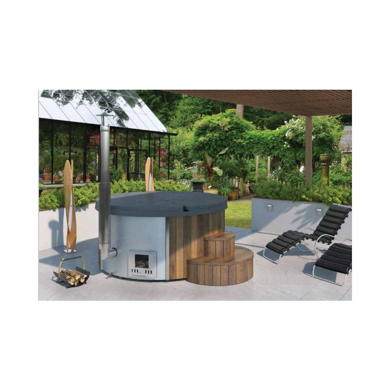 DELUX Black Edition Thermowood Wood Burning Hot Tub
