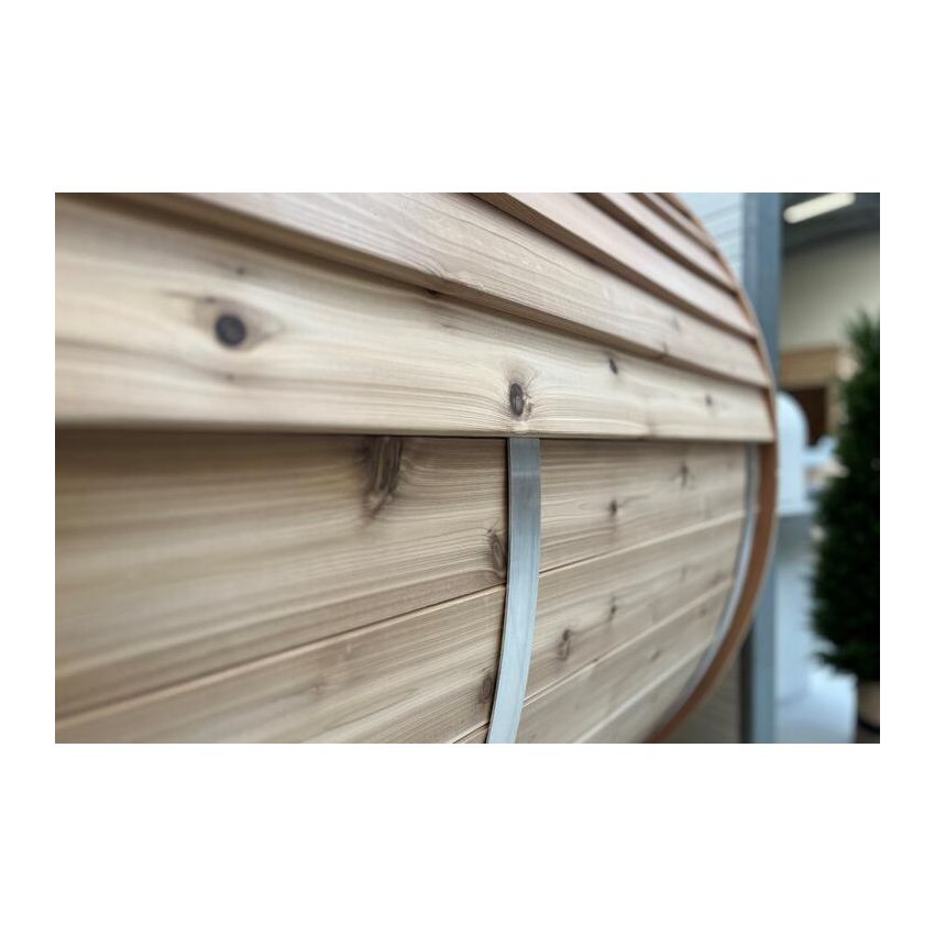 Barrel Sauna Red Cedar Knotty Ø 213 x L 213 cm 