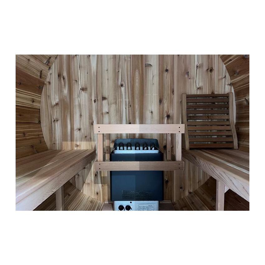 Barrel Sauna Red Cedar Knotty Ø 213 x L 213 cm 
