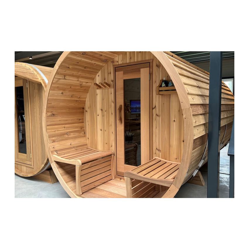 Barrel Sauna Red Cedar Knotty Ø 213 x L 310 cm