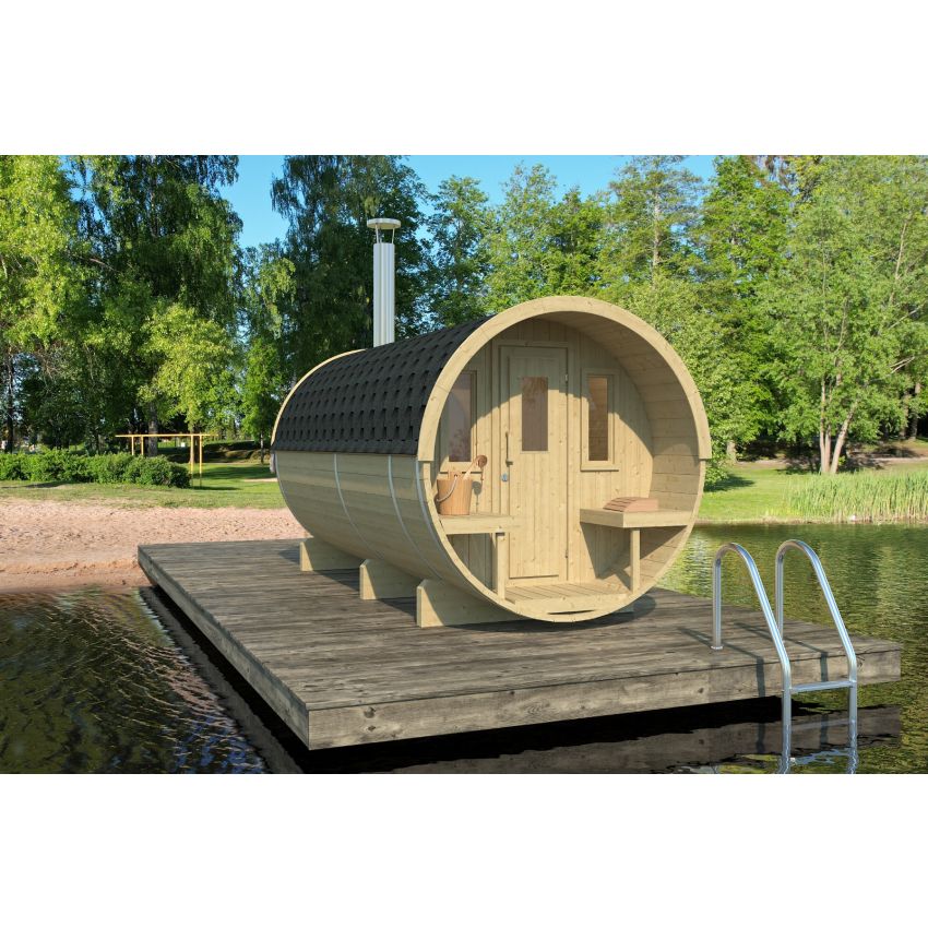 KAJA 400 T Barrel Sauna with Porch