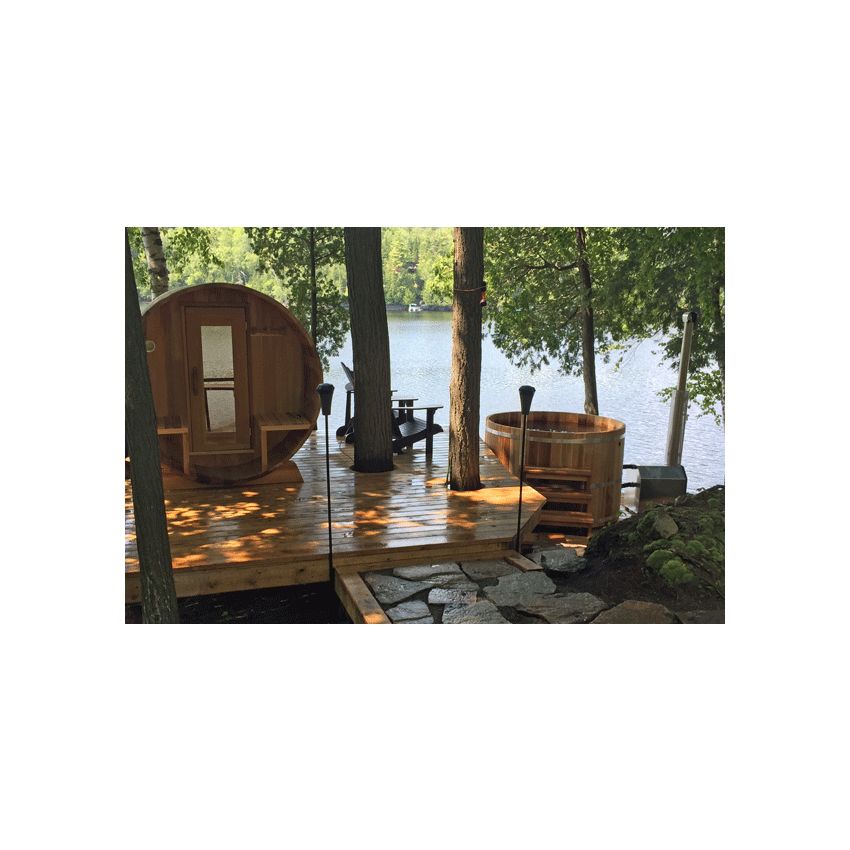 Round Cedar Hot Tub 214cm x 122cm