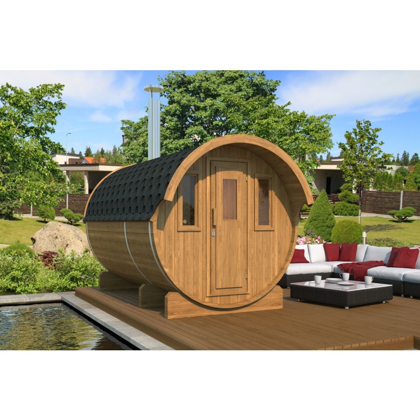 KAJA 330 OT Barrel Sauna with Overhang
