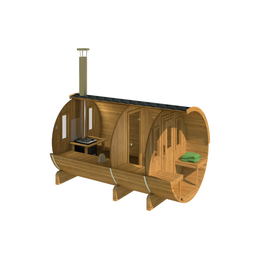 KAJA 331 T Barrel Sauna with Porch
