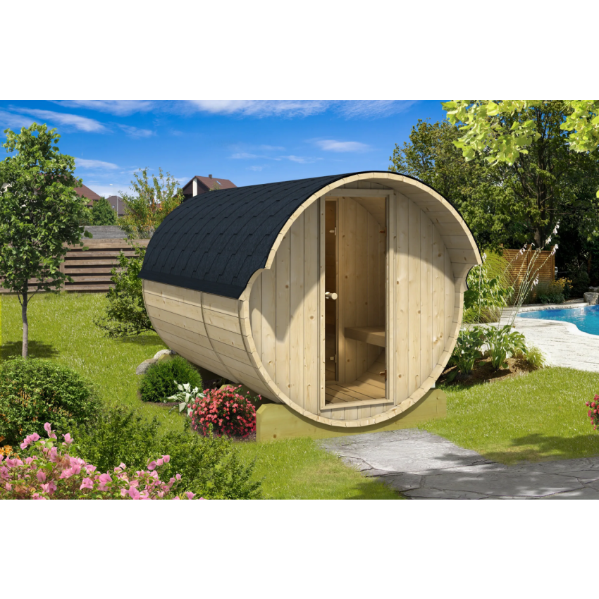 KAJA 330 OT Barrel Sauna with Overhang