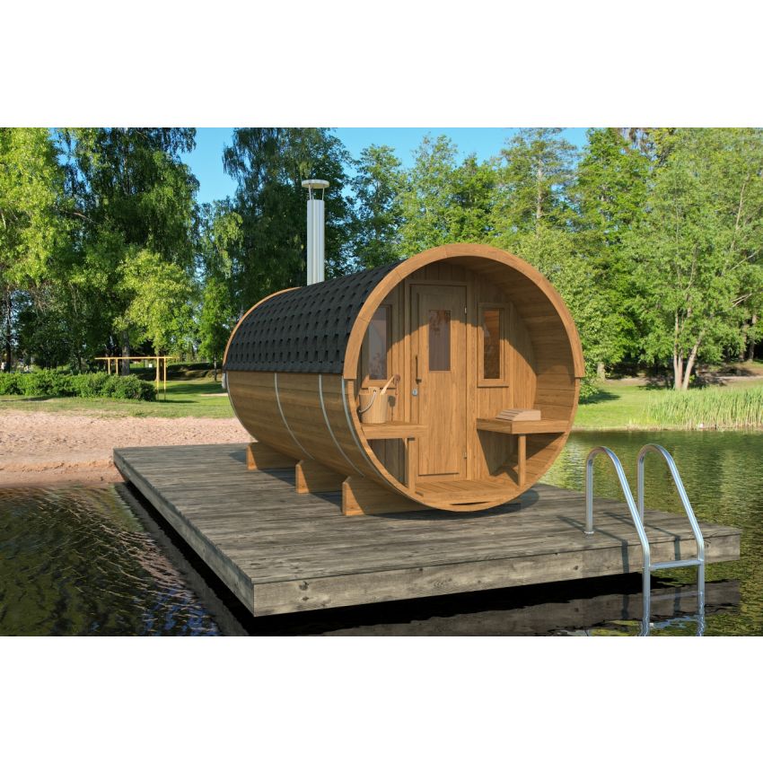 KAJA 400 T Barrel Sauna with Porch