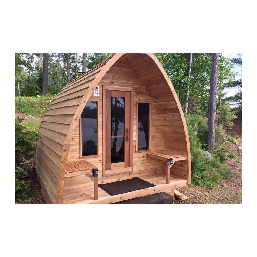 Pod Sauna Red Cedar Knotty L 305 x W 244 CM with Porch on Front 
