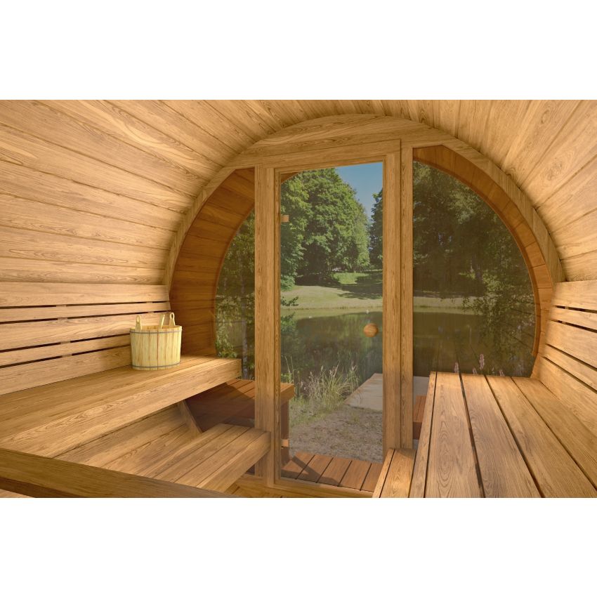 KAJA 280T Deluxe Barrel Sauna with Porch