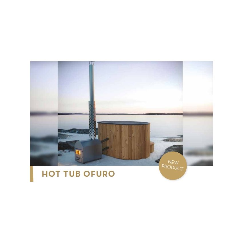 OFURO Wood Burning Hot Tub with fiberglass insert