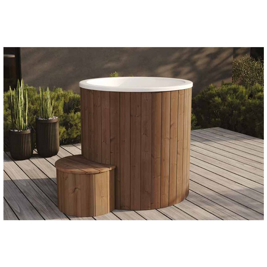 ERGO Thermowood Black Edition Cold Tub Ø 91 x 105cm with Fiberglass Insert