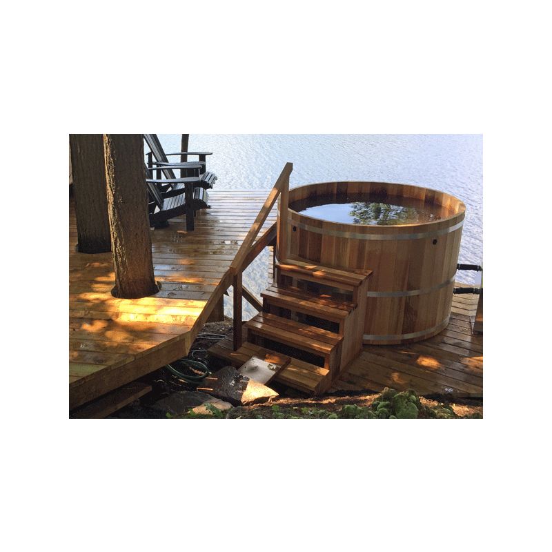 Round Cedar Hot Tub 214cm x 122cm
