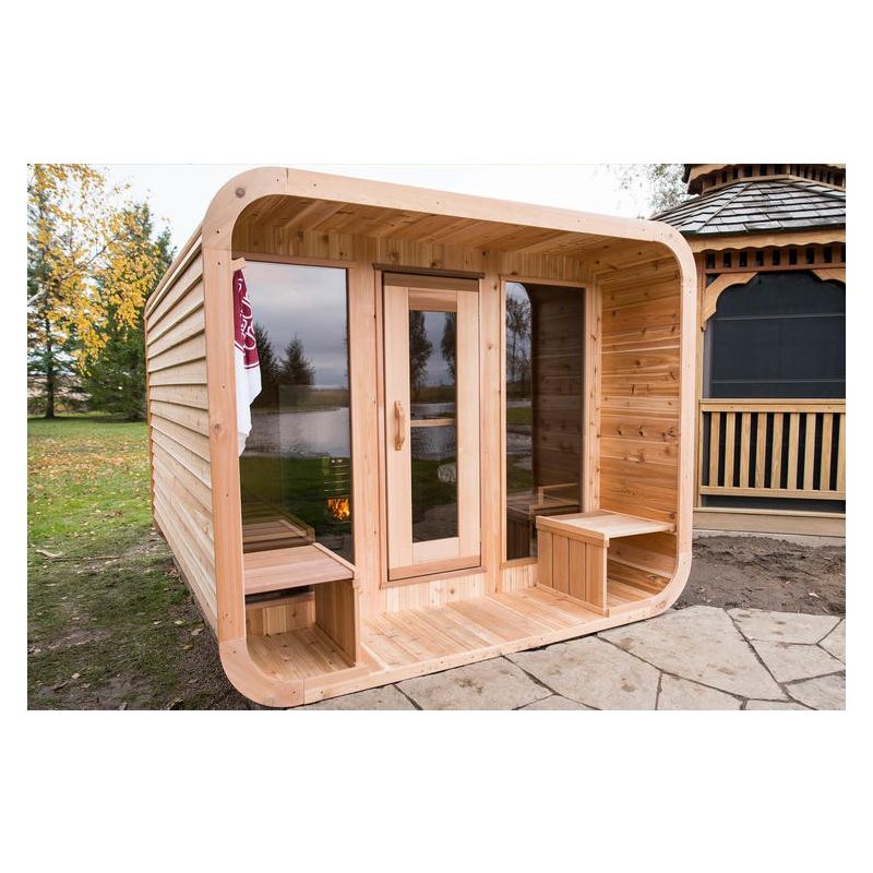 Luna Sauna Red Cedar Knotty W 244 x L 274 cm incl. Porch