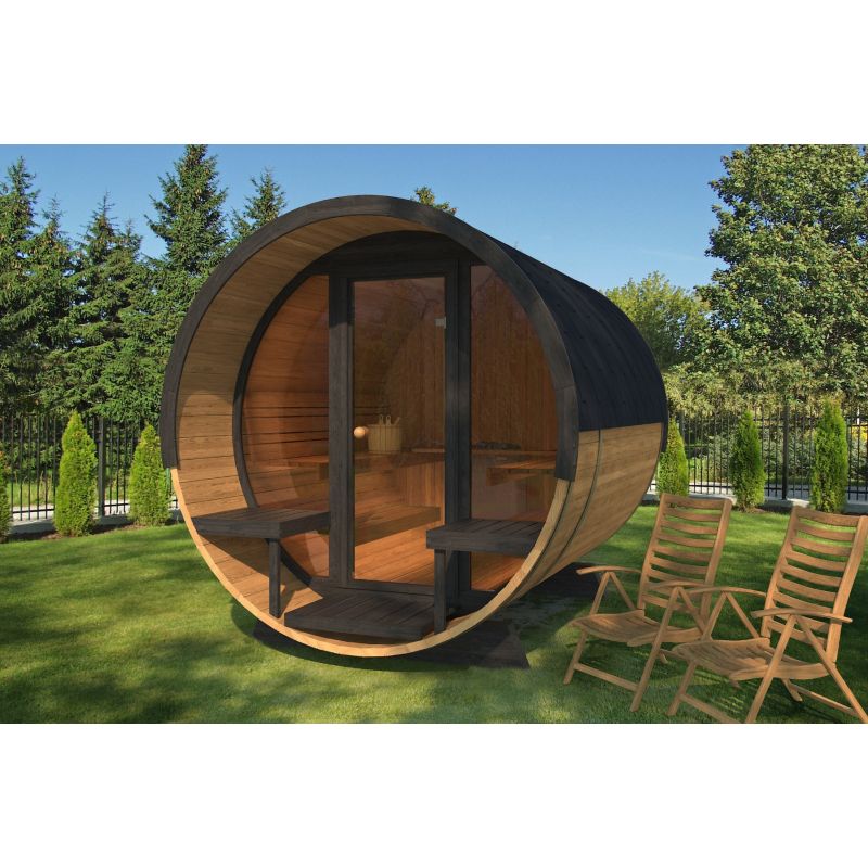 KAJA 280T Deluxe Barrel Sauna with Porch