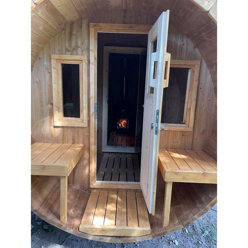 KAJA 400 T Barrel Sauna with Porch
