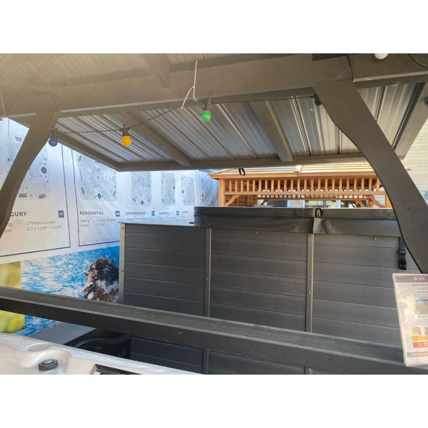 Ex-display Visscher 9x9ft Napa Gazebo with Cabana Kit + Bar & Stool Kit