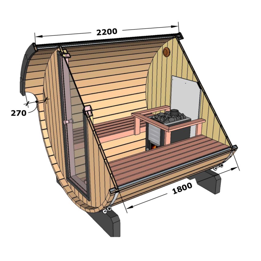 KAJA 220 T Barrel Sauna 