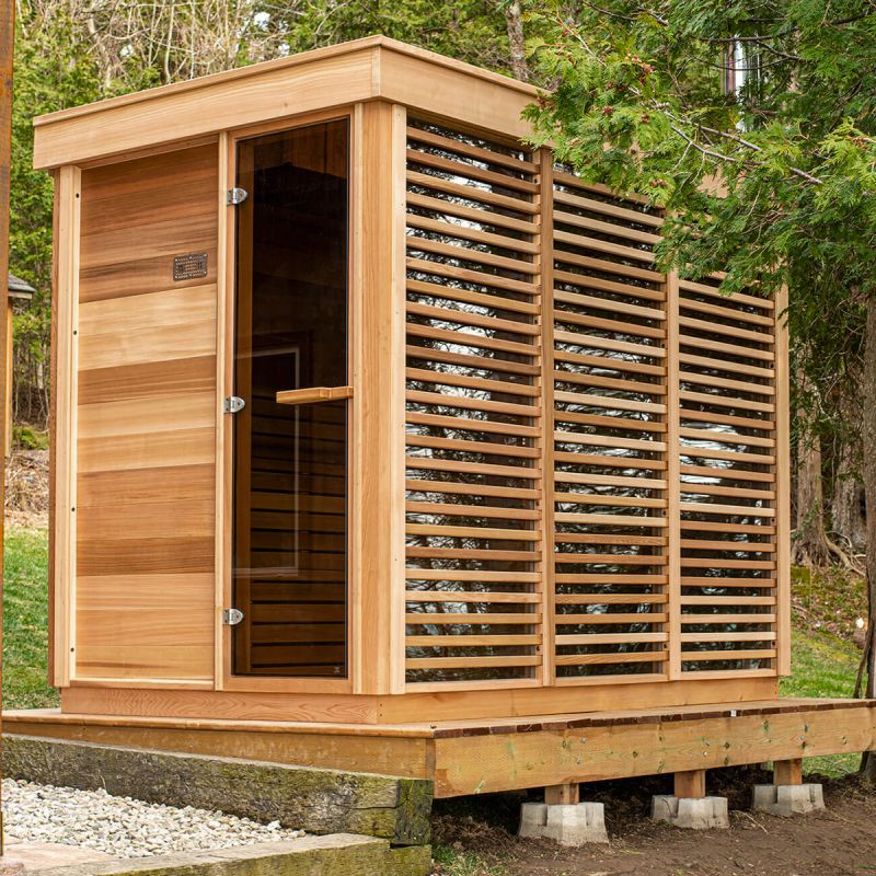 Pure Cube 5 Person Outdoor Canadian Cedar Sauna