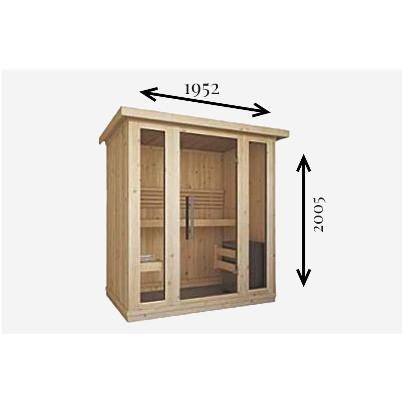 Small Indoor Sauna W 195 x L 131 x H 201