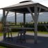 Ex-display Visscher 9x9ft Napa Gazebo with Cabana Kit + Bar & Stool Kit