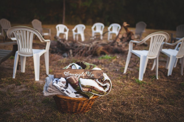 Blankets will keep everyone warm throughout a garden party