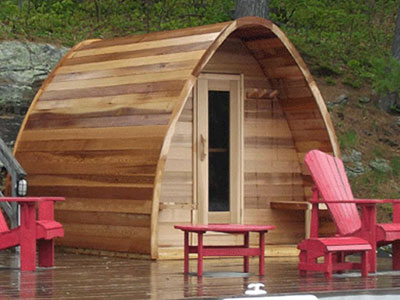 Outdoor Canadian Cedar Pod Saunas
