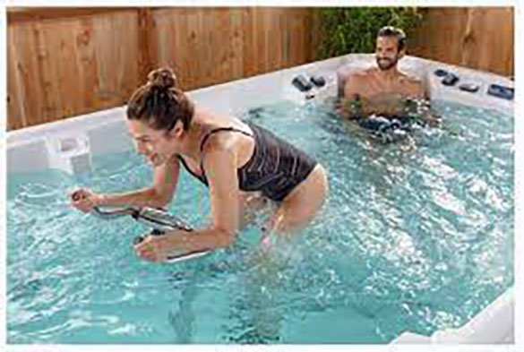 cycling in a swim spa