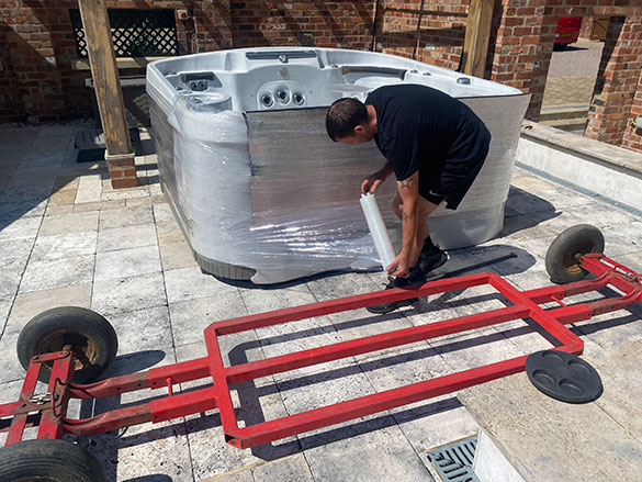 dismantle hot tub for installation fit