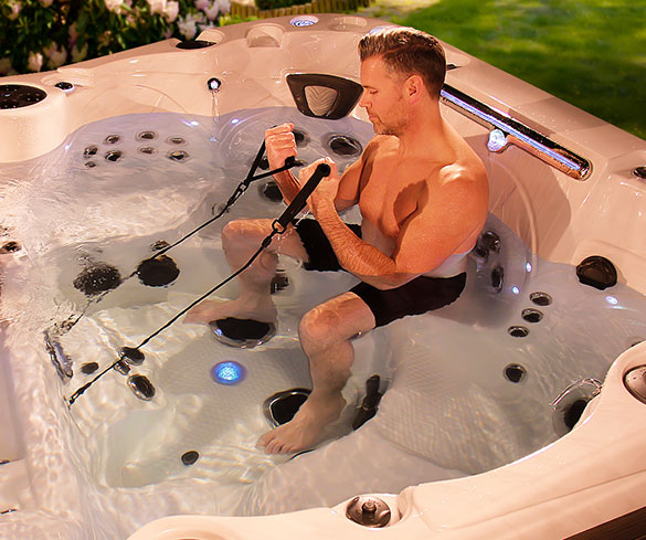 exercise in a hot tub