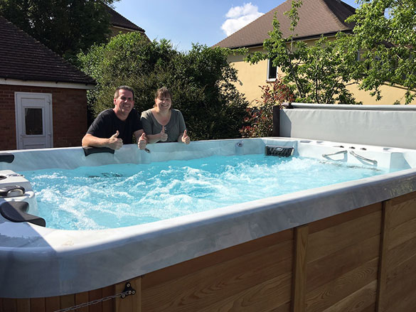 the size of the swim spas fits into most gardens