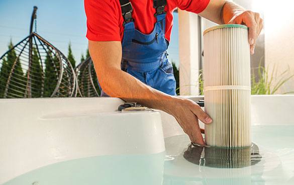 regular cleaning of swim spa filters