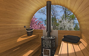 Glass Opttion for 4 Person Outdoor Garden Sauna