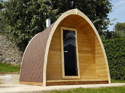 Outdoor Scandinavian Thermowood or Spruce Pod Saunas